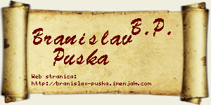 Branislav Puška vizit kartica